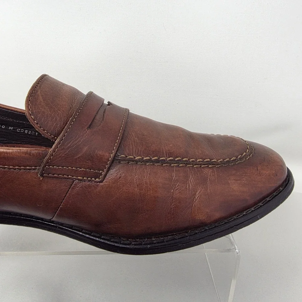 Cole Haan Penny Loafer Mens 10 M Nike Air C08601 Brown Leather Moc Toe Good